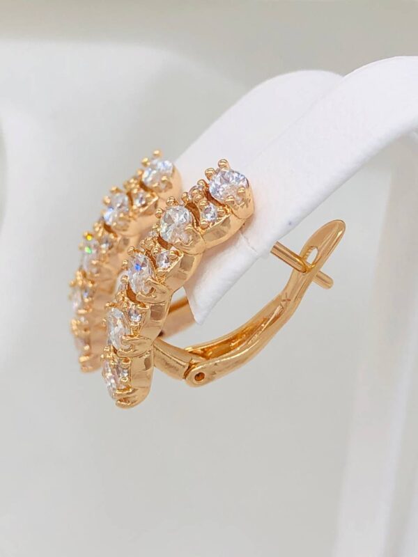 Marquise Elegance Gold Hoop Earrings - Image 2