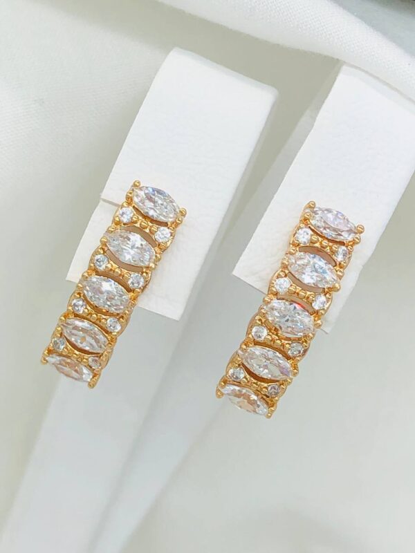 Marquise Elegance Gold Hoop Earrings