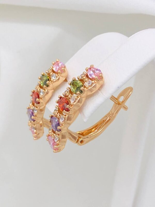 Marquise Elegance Gold Hoop Earrings - Image 4