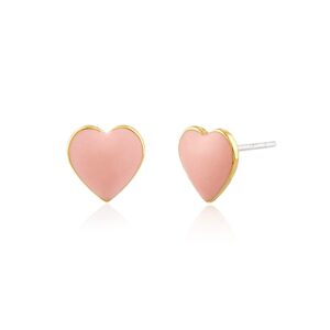 Heart-Shaped Enamel Stud Earrings – Multi Color Options.