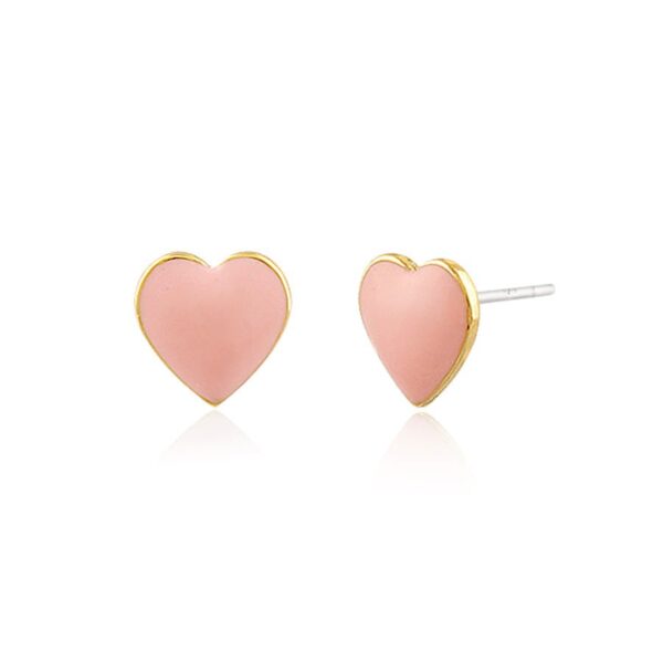 Heart-Shaped Enamel Stud Earrings – Multi Color Options.