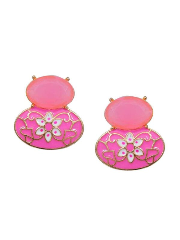Noor Floral Enamel Stud Earrings - Image 7