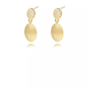 Gold Matte Drop Earrings – Iraasa Collection.