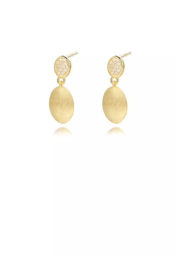 Gold Matte Drop Earrings – Iraasa Collection.