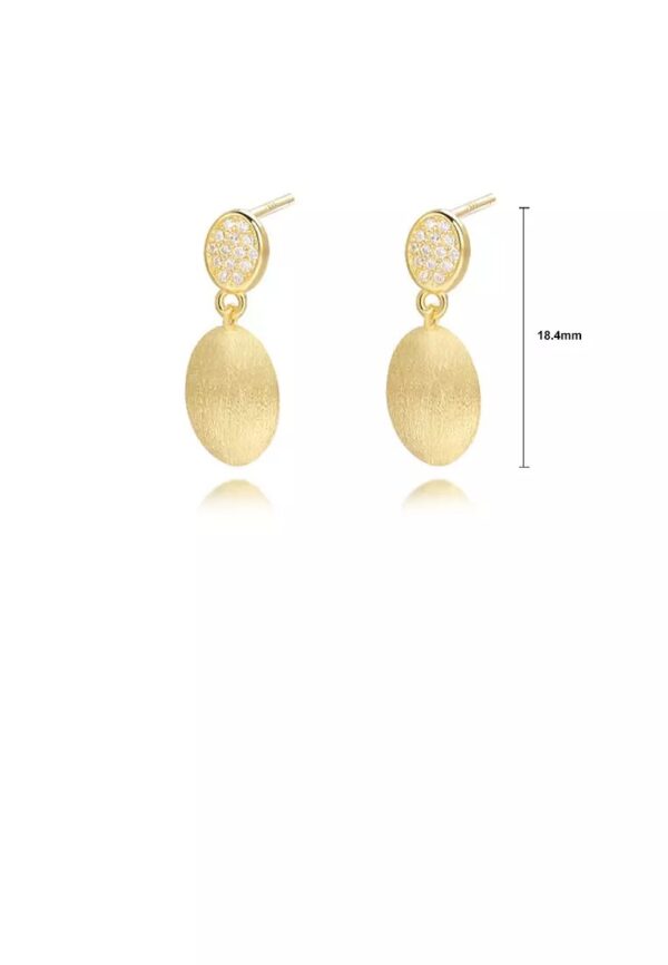 Gold Matte Drop Earrings – Iraasa Collection. - Image 2