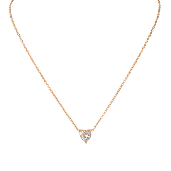Iraasa Jewelers Heart Pendant Necklace—a gold chain featuring a gemstone-embedded heart locket design, perfect for elegant wear.