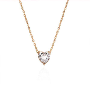 Iraasa Jewelers Heart Pendant Necklace—a gold chain featuring a gemstone-embedded heart locket design, perfect for elegant wear.