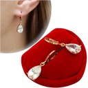 Gold Teardrop White Stone Stud Earrings - Iraasa Collection