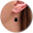 Silver Teardrop Black Crystal Stud Earrings - Iraasa Collection