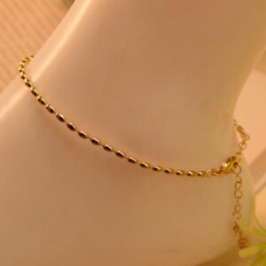 Exquisite Iraasa Golden Grace Anklet with intricate gold-plated beadwork.
