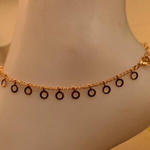 Iraasa Golden Obsidian Anklet
